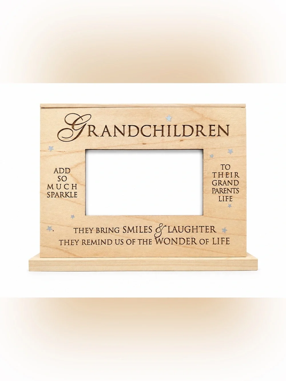 Grandchildren Wooden Photo Frame Box - Natural Finish